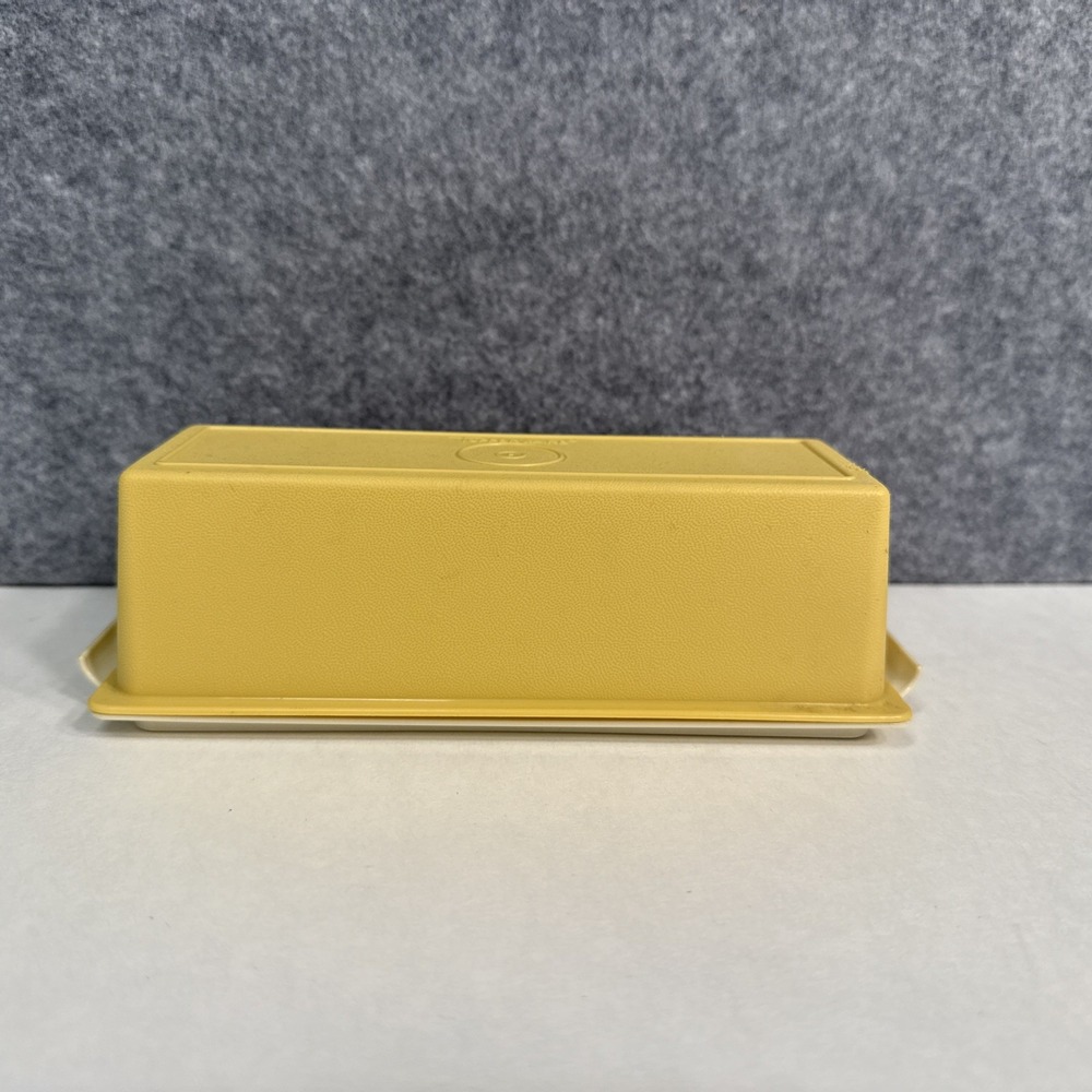 Vintage Plastic Tupperware Harvest Gold Butter Keeper